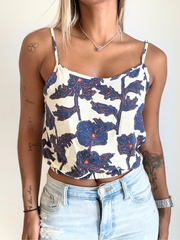 Tangerine Elastic Waist Crop Top