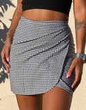Navy Gingham Wrappy Skirt