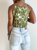 Olive Elastic Waist Crop Top