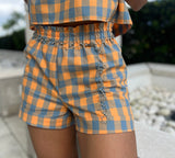 Orange Plaid Short
